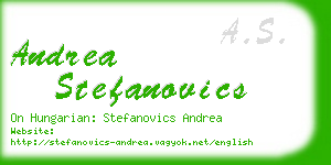 andrea stefanovics business card